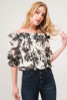 And The Why Smocked Off-Shoulder Floral Printed Top