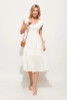 And The Why Ruffle Sleeve Front Smocked Tiered Midi Dress