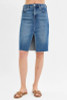 RISEN Full Size High Rise Front Slit Pencil Skirts Plus Size