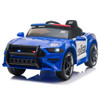 LED 12V Kids Ride on Remote Control Patrol Battery Operated Sports Car with Siren and 2.4 GHZ Microphone Blue