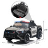 LED 12V Kids Ride on Remote Control Patrol Battery Operated Sports Car with Siren and 2.4 GHZ Microphone Black