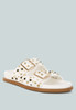 Jayata Metallic Stud Embellished Sliders