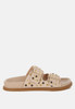 Jayata Metallic Stud Embellished Sliders