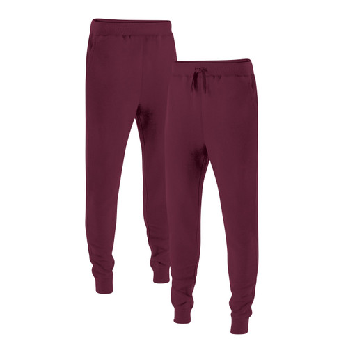 Venley Men's Burgundy Slim-Fit MADE IN USA Fleece Joggers
