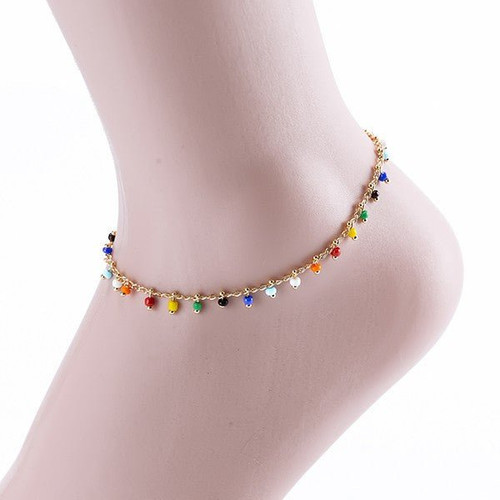 Multi Color Beaded Anklet Ankle Bracelet