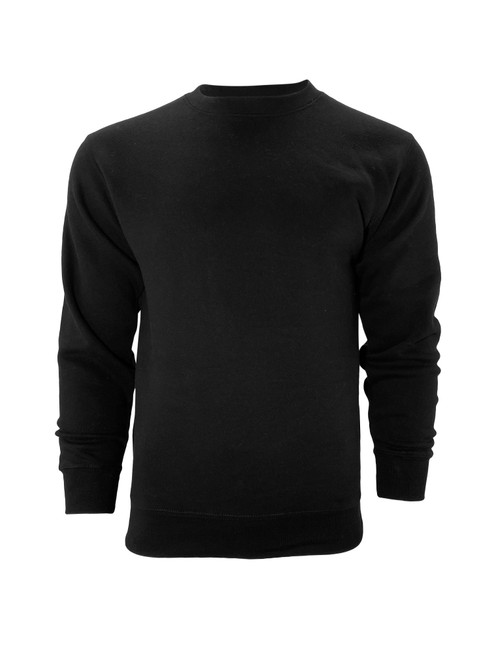 Venley Weighted Women's MADE IN USA Black Crew Neck Fleece