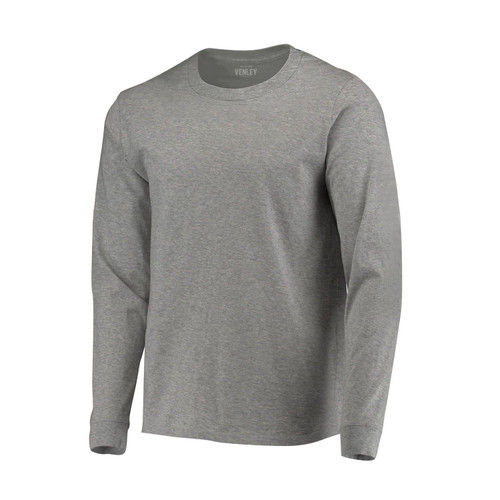 Heather Grey  Crew Neck Long Sleeve T-Shirt