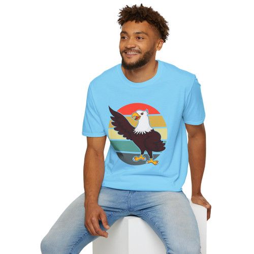 Retro Eagle Graphic T-Shirt — Vintage Sunset Bald Eagle Tee