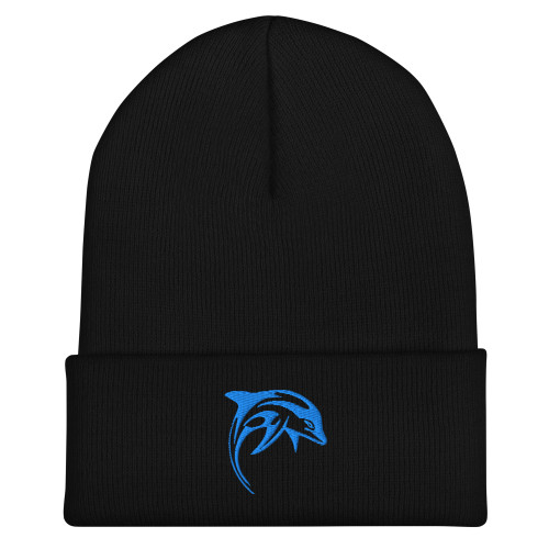 Electric Blue Dolphin Graphic Beanie