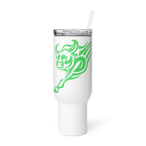 Retro Sunset Alien Silhouette Travel Mug with Handle