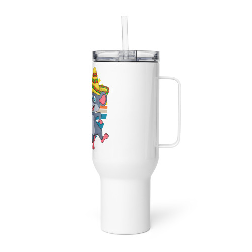 Vibrant Retro Sunset Mouse Travel Mug with Handle