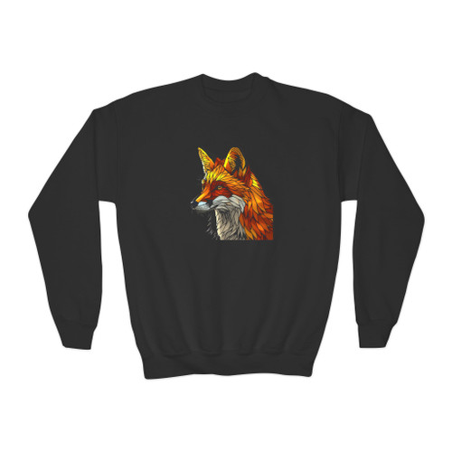 Youth Fox Crewneck Sweatshirt — Vibrant Hand-Drawn Fox Graphic for Kids