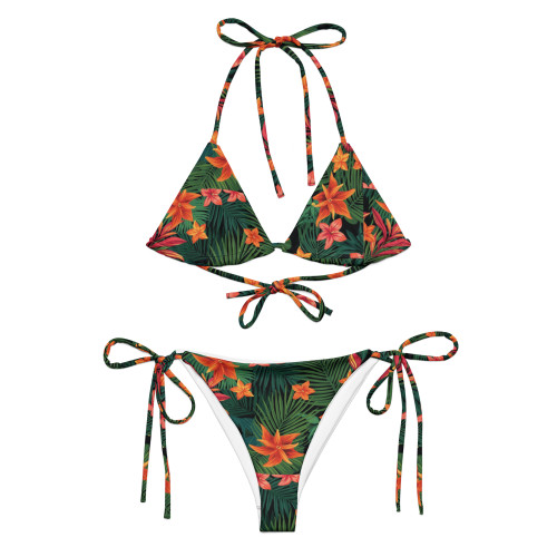 Recycled String Bikini with All-Over Print – Summer Essential