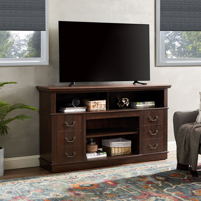 Retro TV Stand with Storage for TVs up to 65'' Mid Century Modern TV Stand & Entertainment Center with Shelf, TV Stand for Media, Wood TV Console Table for Living Room 60"W*15.75"D*34.25"H