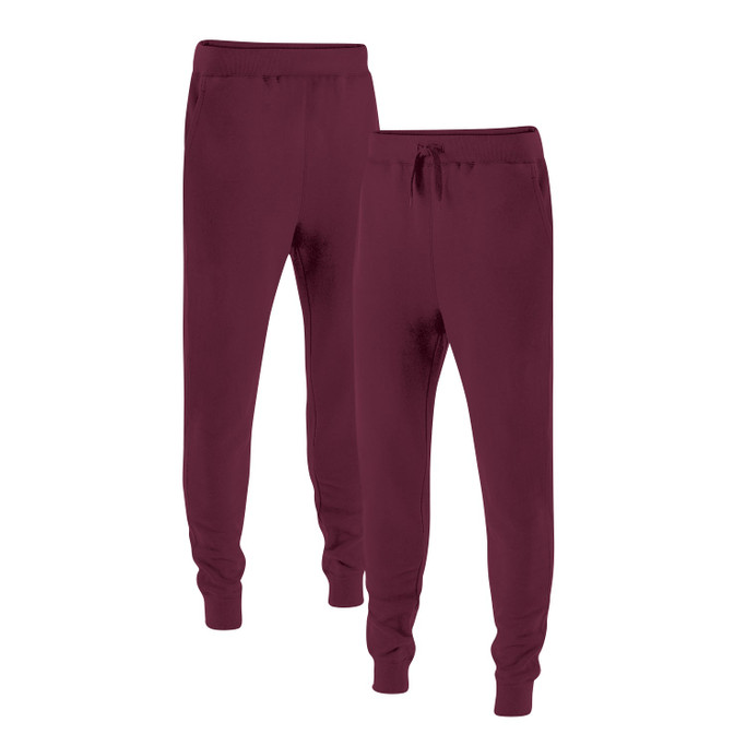 Venley Men's Burgundy Slim-Fit MADE IN USA Fleece Joggers