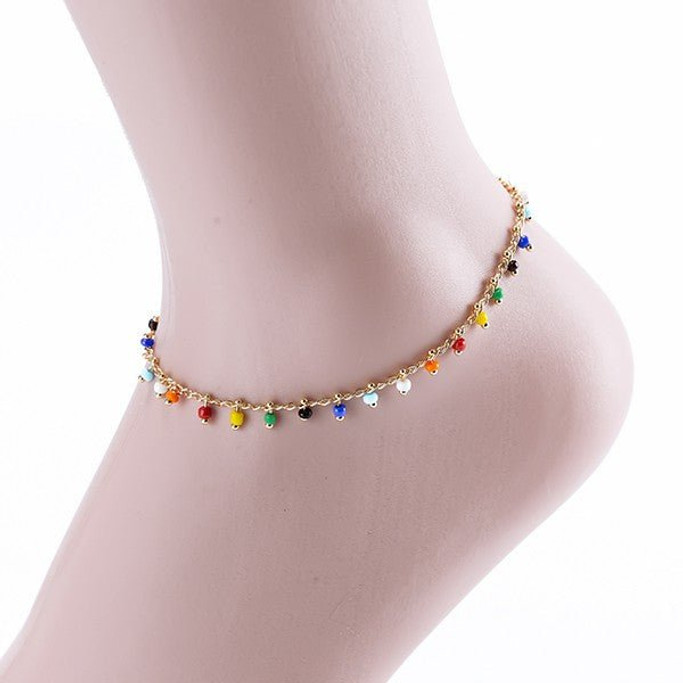 Multi Color Beaded Anklet Ankle Bracelet