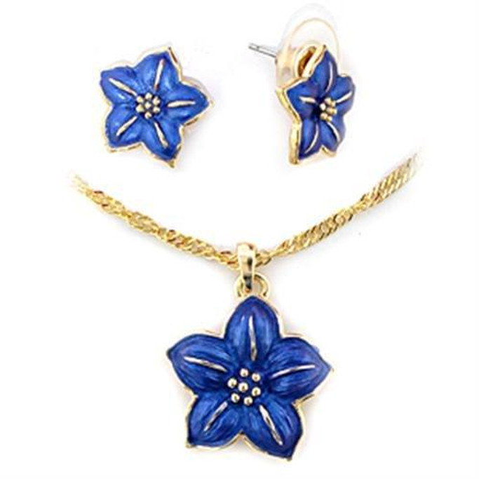 LO263 - Gold White Metal Jewelry Sets with Epoxy  in Montana