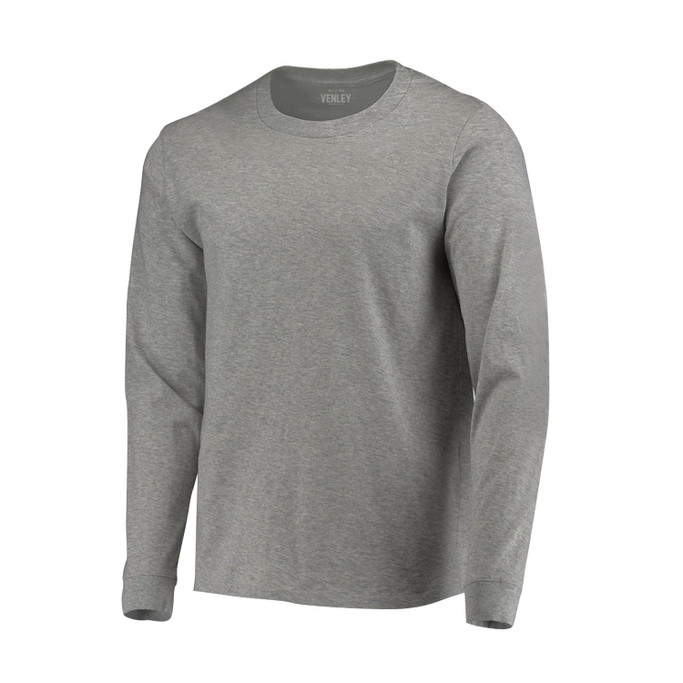 Heather Grey  Crew Neck Long Sleeve T-Shirt