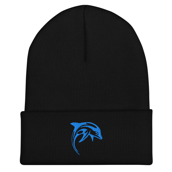 Electric Blue Dolphin Graphic Beanie