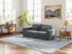 83" Modern Sofa Couches for Living Room, 3 Seater Sofa with Detachable Cover & double cushioning, Haze