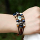 Adjustable leather bracelet for men and women