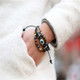 Adjustable leather bracelet for men and women