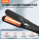 VEVOR Hair Straightener, 1.5-inch Titanium Flat Iron, Dual Infrared Hair Straightener Flat Iron with LCD Display and 19 Temp Levels - 210°F to 450°F, Dual Voltage 110V/240V for Salon Home Travel Use