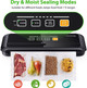 KOIOS Vacuum Sealer Machine, 86Kpa Automatic Vacuum Air food sealer/Built-in Cutter Starter Kit, Dry & Moist Food Preservation Modes, Pulse Function, LED Indicator Lights, Black