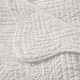 Oversized Quilted Throw with Scalloped Edges White 60x72"