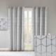 Total Blackout Metallic Print Grommet Top Curtain Panel Pair(2 Pcs Window Panels)