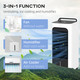 HOMCOM 26" Evaporative Air Cooler with Ice Packs, 3-In-1 Ice Cooling Fan, Portable Swamp Cooler with Water Tank, Timer, 90° Oscillating, Remote, for Home Office Bedroom
