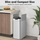 13.2 Gal Stainless Steel Frame Slim Kitchen Trash Can with Wing Lids