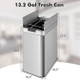13.2 Gal Stainless Steel Frame Slim Kitchen Trash Can with Wing Lids