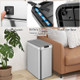 13.2 Gal Stainless Steel Frame Slim Kitchen Trash Can with Wing Lids