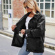 Women's denim jacket long sleeved fashionable button denim jacket with pockets #1