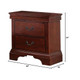Contemporary Bedroom Furniture Nightstand Cherry Finish 2 x Drawers Bed Side Table Pine wood