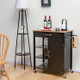 Mobile Kitchen Island Cart with Rubber Wood Top