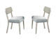 Natural Wood Grain Color Set of 2pc Dining Chairs Solid Rubber wood Dining Room Furniture Fabric Cushion Seat
