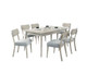 Natural Wood Grain Color Set of 2pc Dining Chairs Solid Rubber wood Dining Room Furniture Fabric Cushion Seat