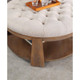 Wire-brushed Finish Natural Tone / Beige 1pc Ottoman Transitional Style Deep Button Linen Like Tufted Seat Open Bottom Shelf Living Room