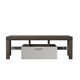 20 minutes quick assembly brown simple modern TV stand with the toughened glass shelf Floor cabinet Floor TV wall cabinet Brown + whiteTV bracket with LED Color Changing Lights for Living Room