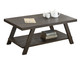Athens Contemporary Wood Shelf Coffee Table in Weathered Espresso