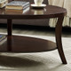 Perth Espresso Oval Coffee Table with Shelf