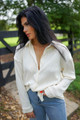 Kai Textured Buttoned Turn Down Collar
