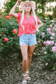 Charley Leopard V Neck Short Sleeve Blouse
