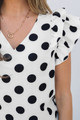 Halo Polka Dot Ruffled Sleeve V Neck Blouse