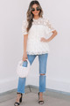 Maliyah Scalloped Floral Lace Peplum Blouse