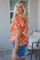 Margo Floral Split Neck Blouse