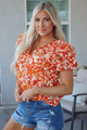 Margo Floral Split Neck Blouse