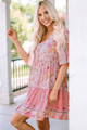 Paislee Hibiscus Floral Print Ruffle Mini Dress
